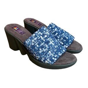 Zee Alexis Womens Woven Elastic Wedge Heel Slip On Sandals - Size 10 (41)